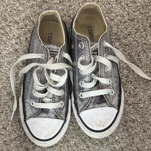 Converse Kids Metallic Silver Sneakers